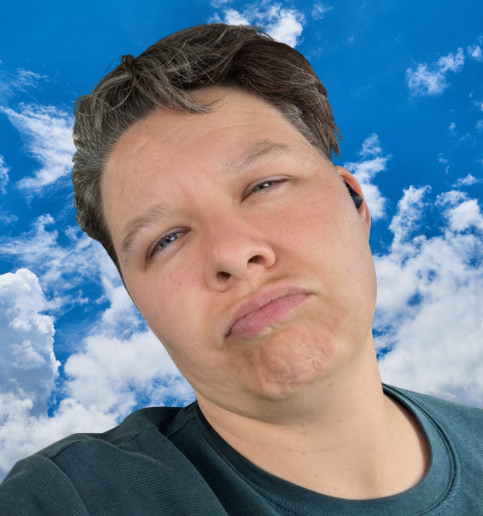 Picture of me looking weird with cloud in background